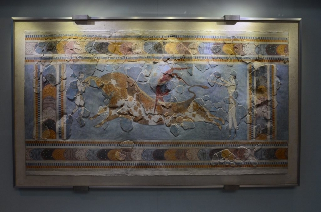 Minoan Bull Acrobat Fresco
